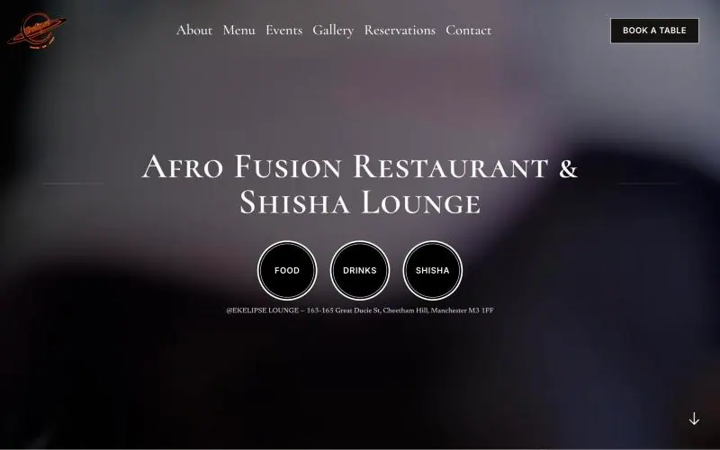 Ekelipse Lounge website: Afro Fusion Restaurant and Shisha Lounge