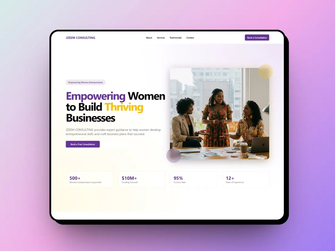 Jzeem Consulting website