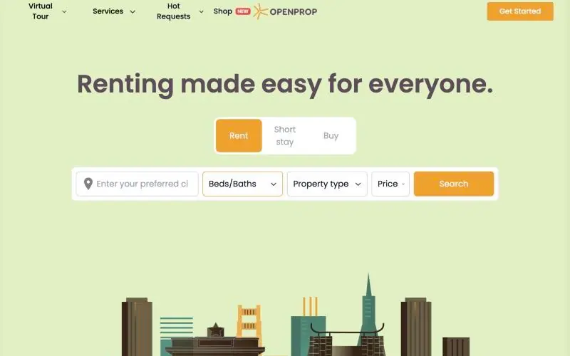 OpenProp Africa website: Renting made easy for everyone
